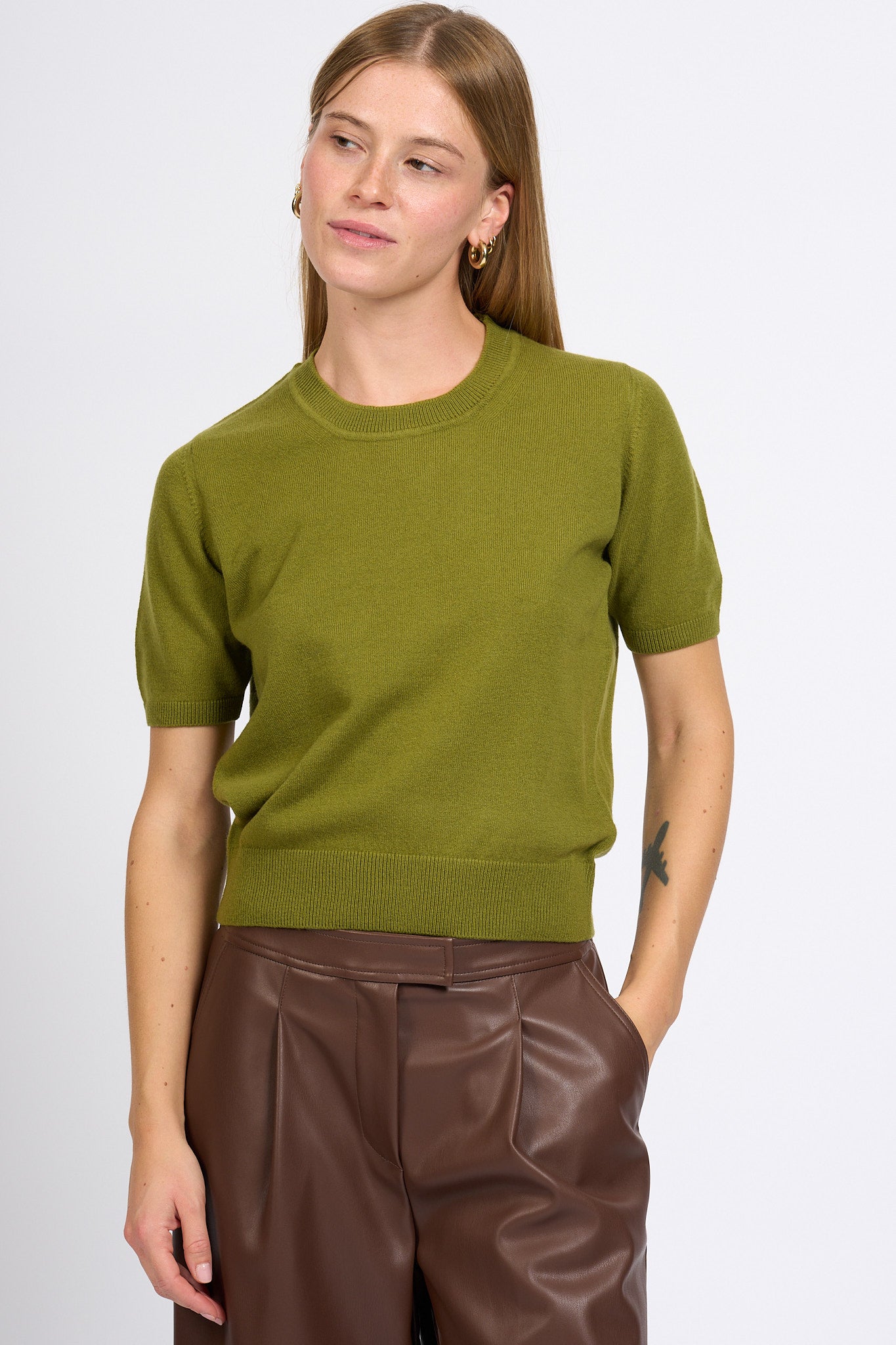 Alpha T-shirt lana Verde Donna-4