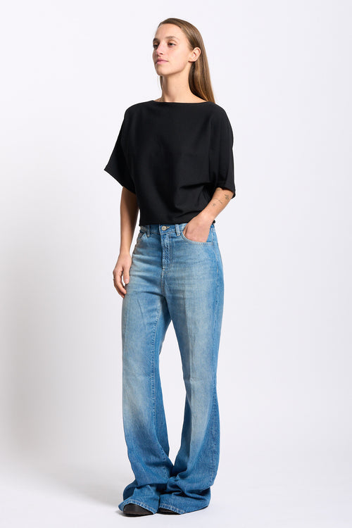 Alpha Maglia Maniche Kimono Nero Donna-2