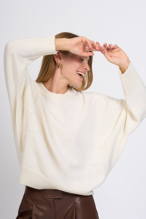 Alpha Maglia Over Latte Donna