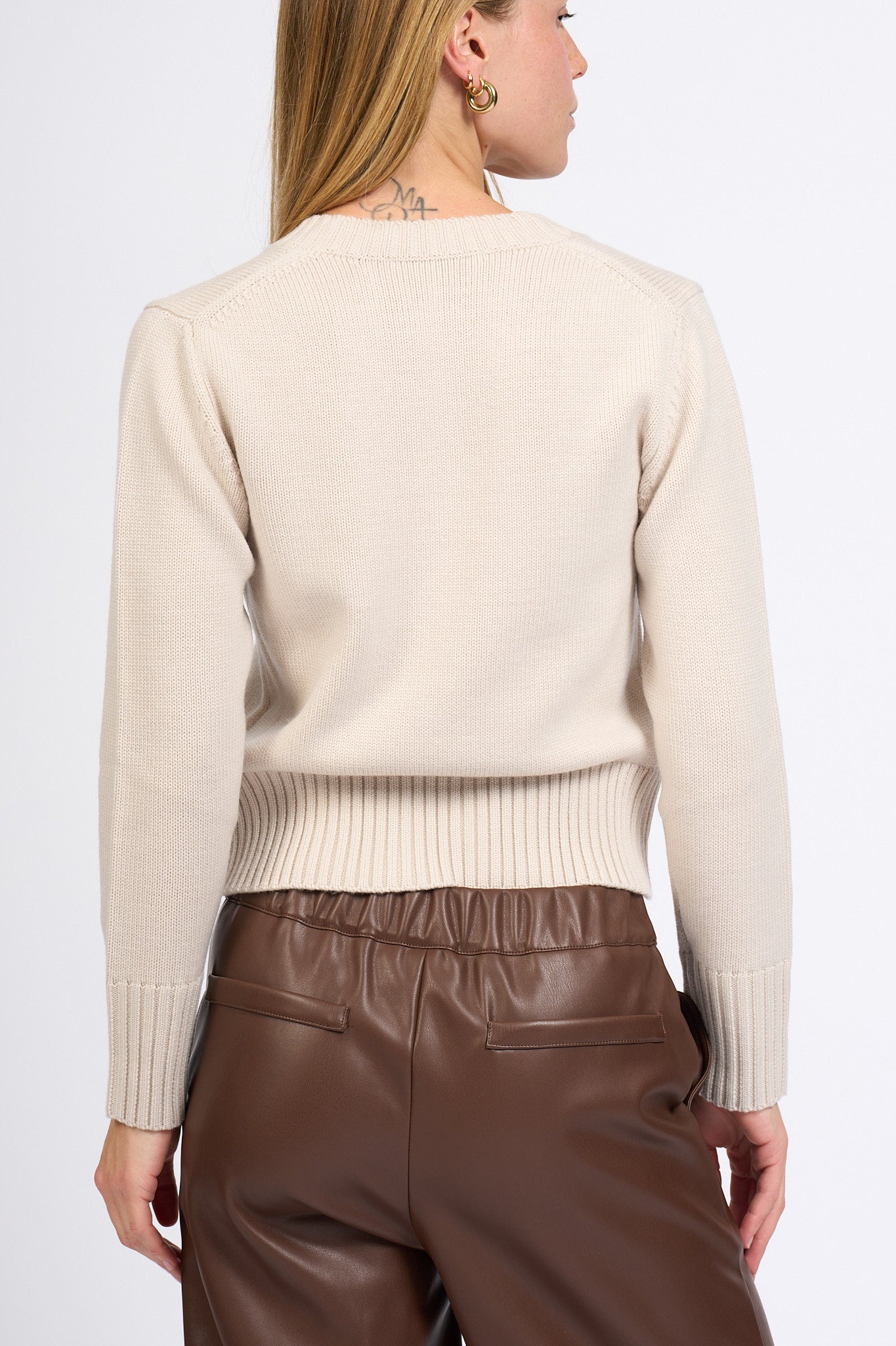 Alpha Maglia V Spilla Stucco Donna-6