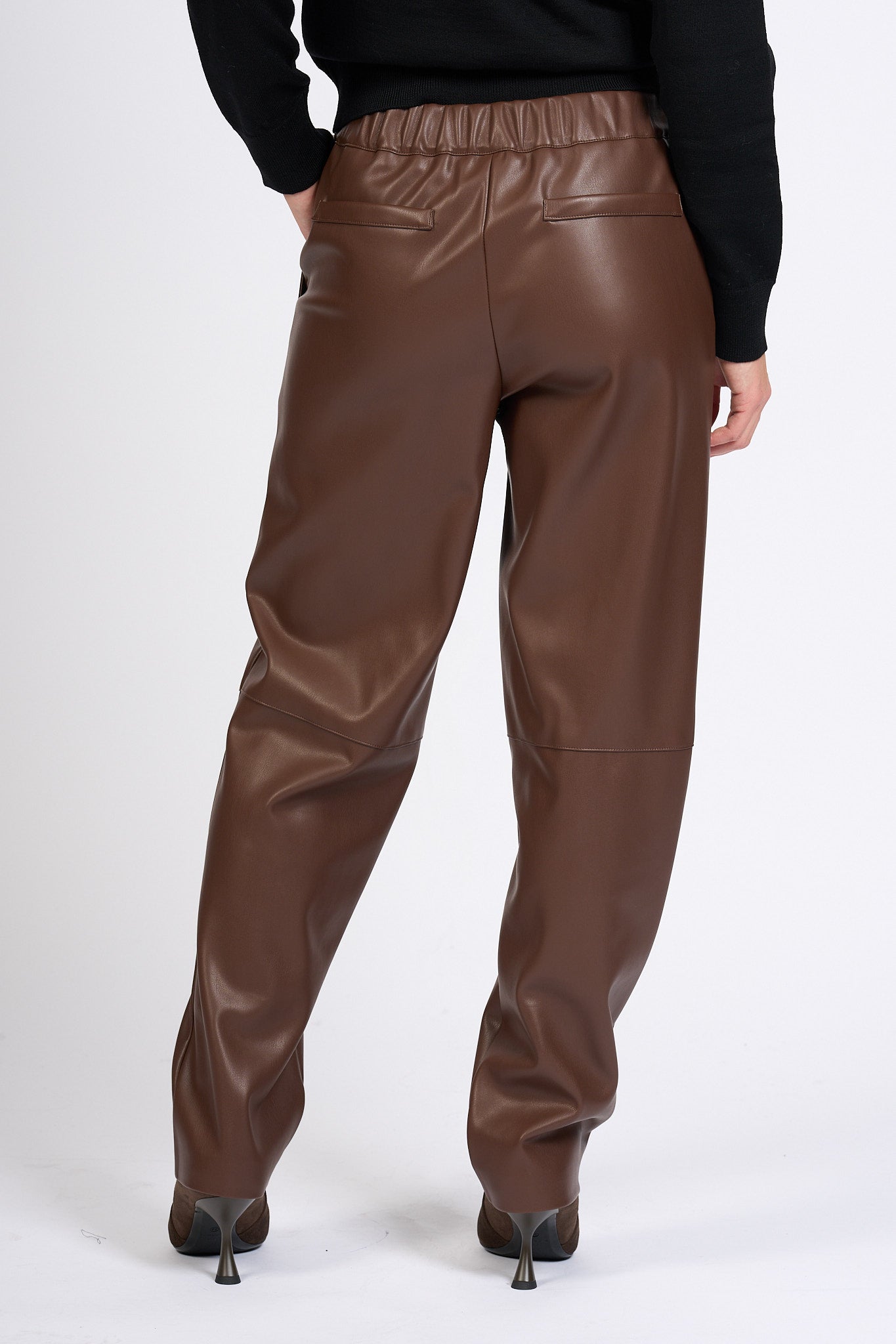 Alpha Pantalone Ecopelle Moro Donna-7