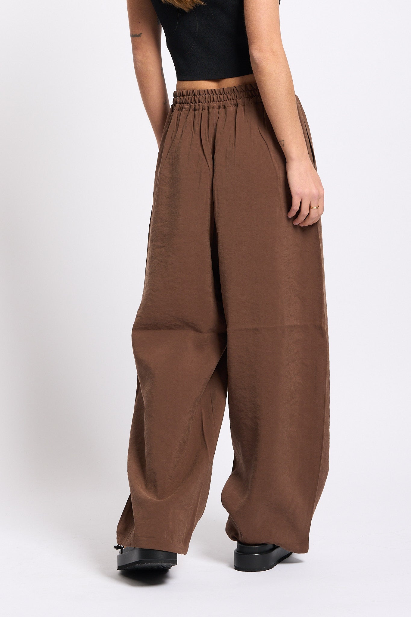 Alpha Pantalone con Elastico Cioccolato Donna-2