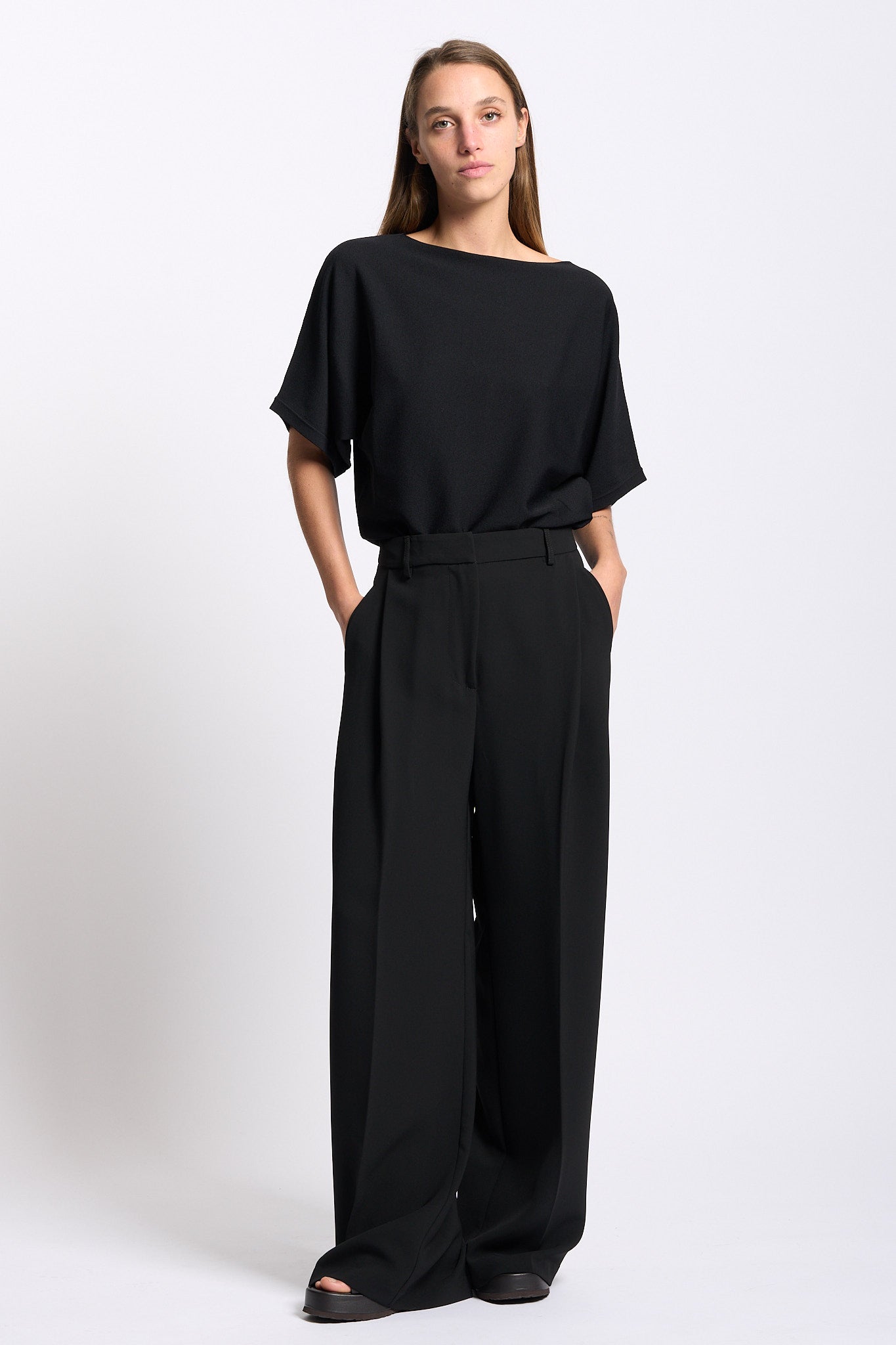 Alpha Pantalone in Cadì Nero Donna-7