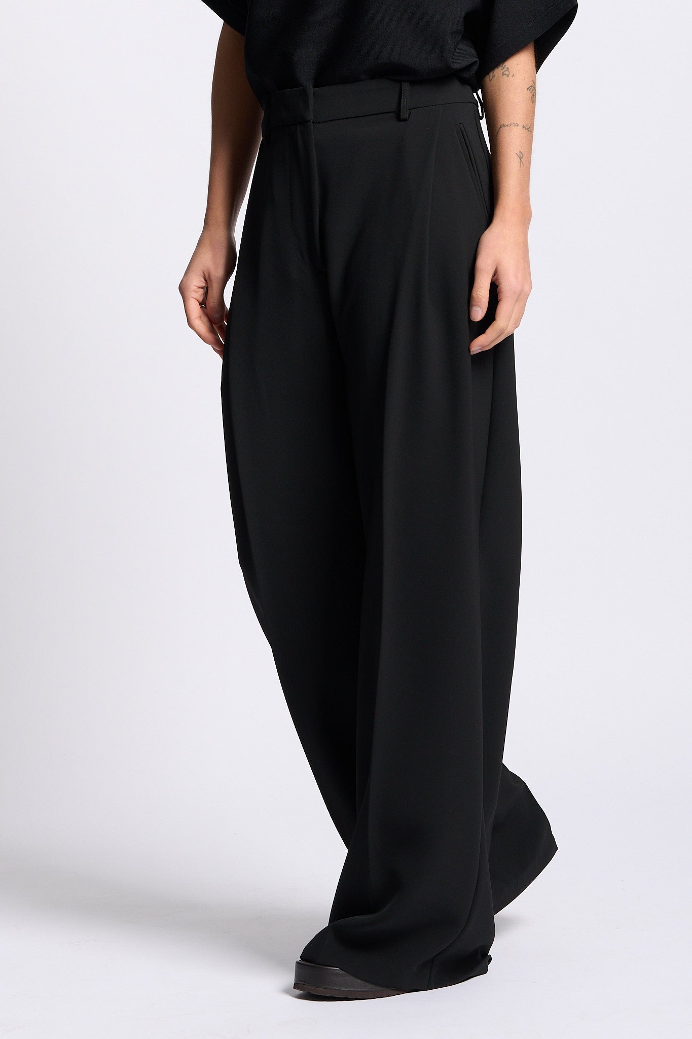 Alpha Pantalone in Cadì Nero Donna-4