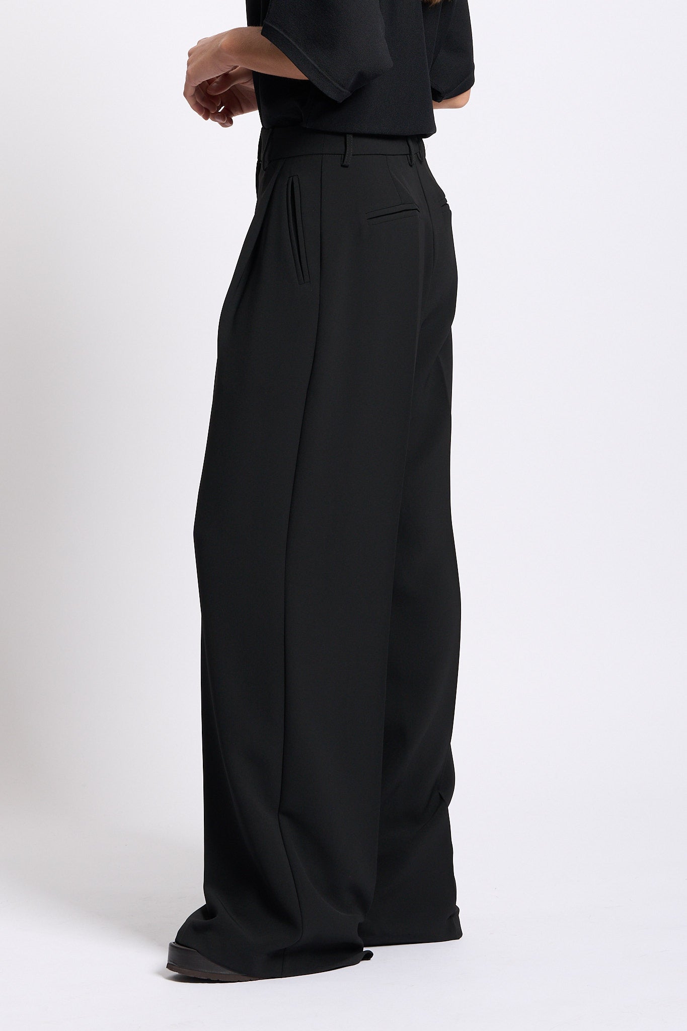 Alpha Pantalone in Cadì Nero Donna-5