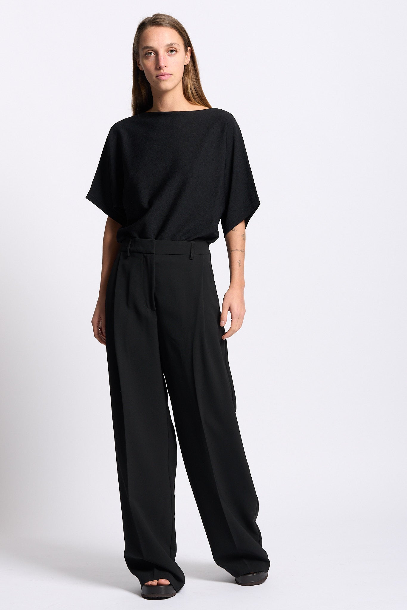 Alpha Pantalone in Cadì Nero Donna-1