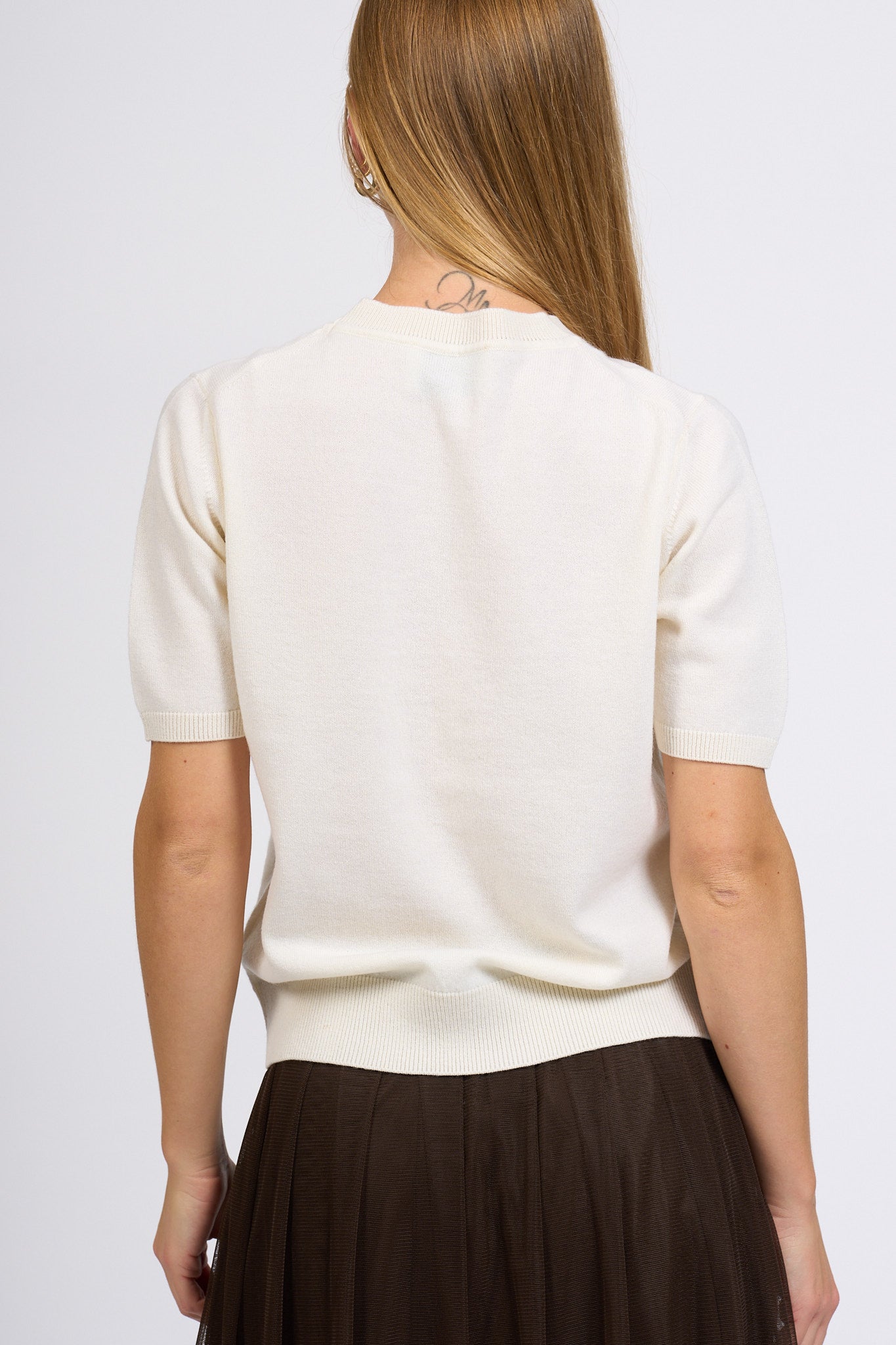 Alpha T-shirt lana Latte Donna-5