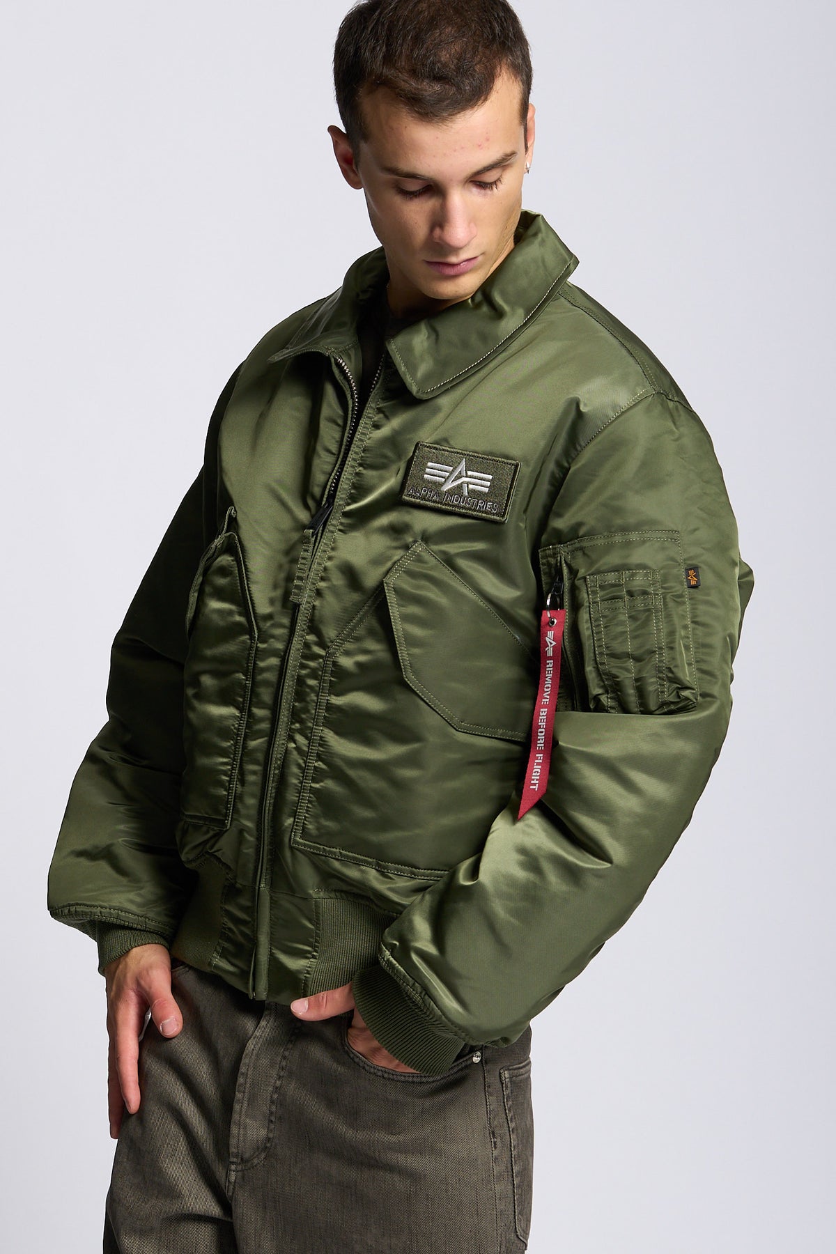 Alpha industries Giubbino Bomber CWU-45 Verde Uomo-2