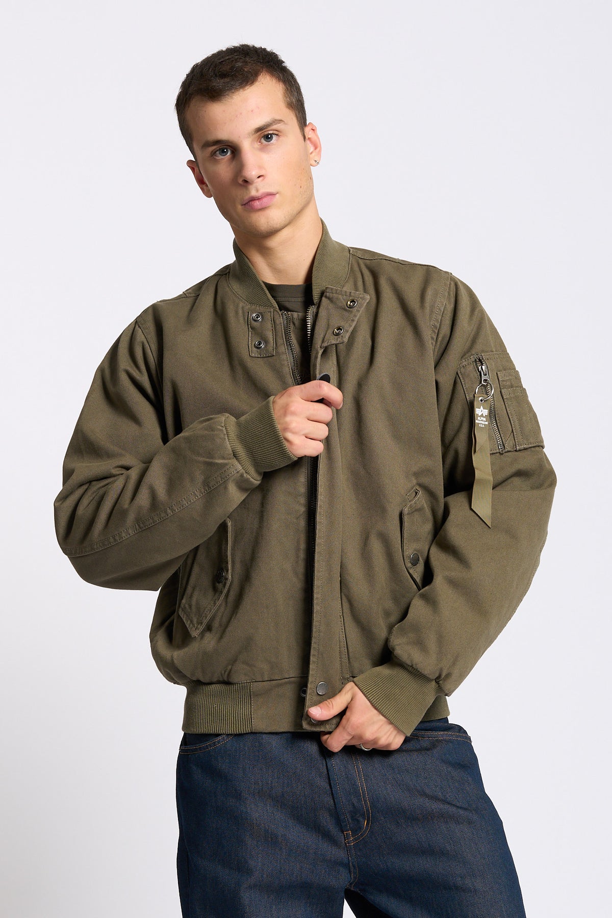 Alpha industries Giubbino Bomber MA-1 Canvas Verde oliva Uomo-3