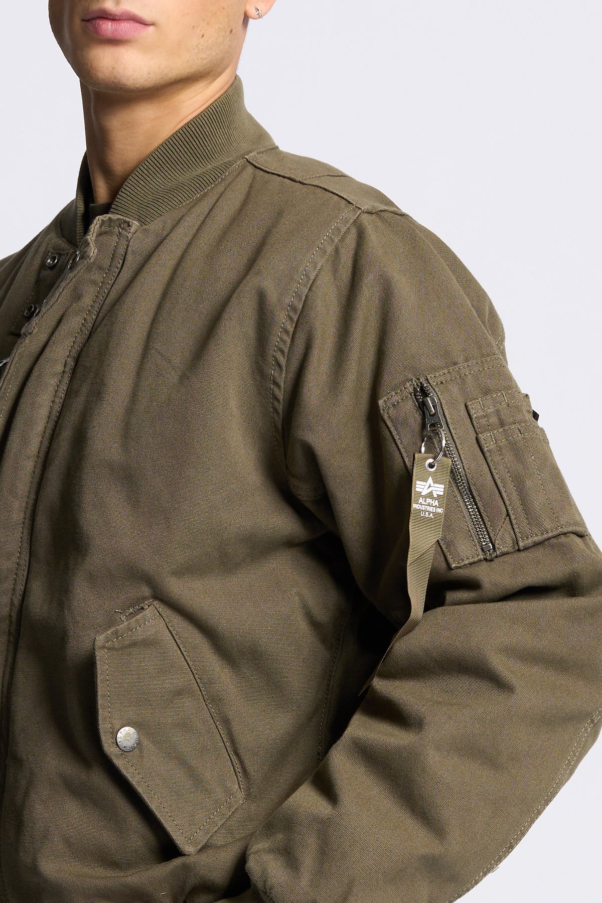 Alpha industries Giubbino Bomber MA-1 Canvas Verde oliva Uomo-6