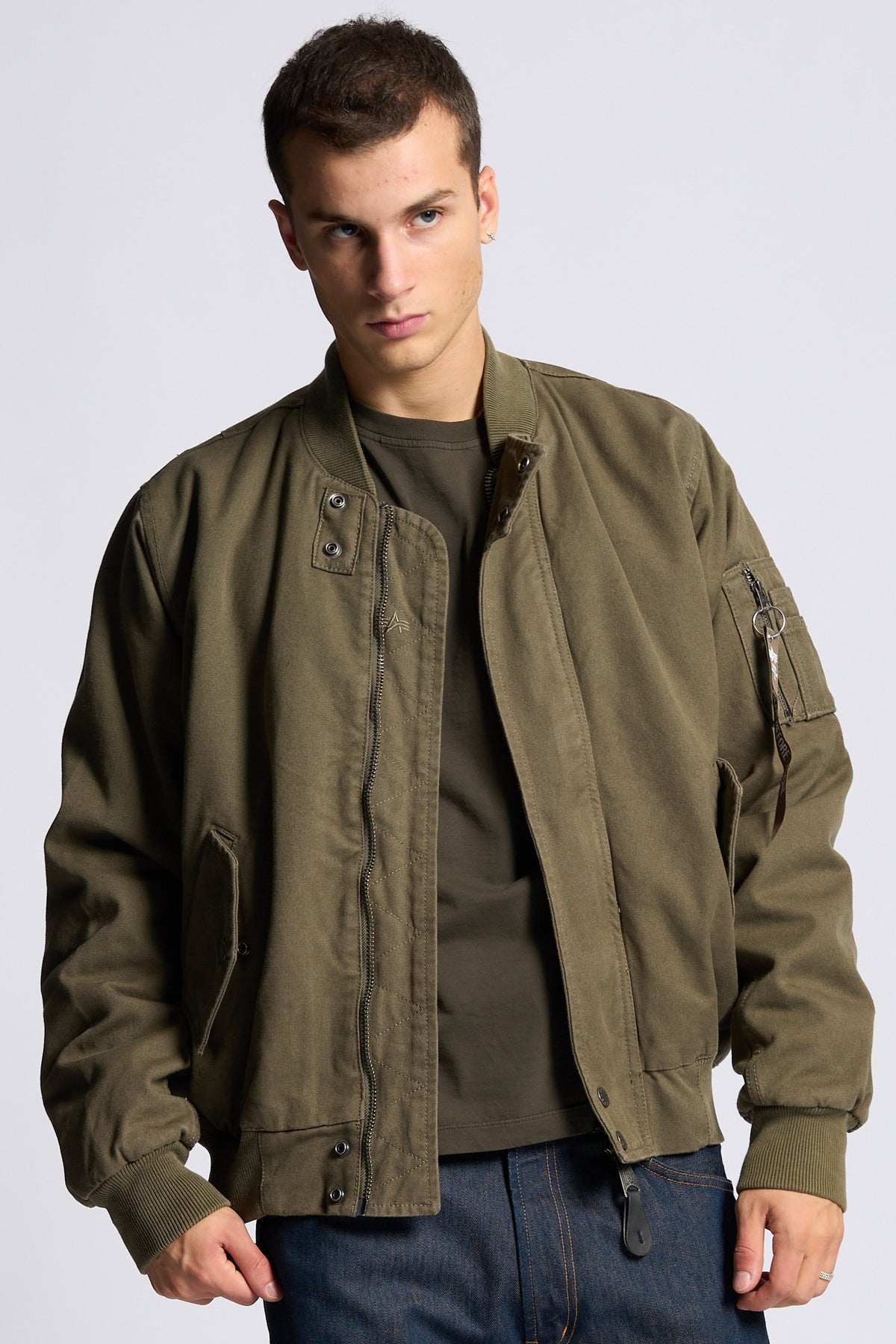Alpha industries Giubbino Bomber MA-1 Canvas Verde oliva Uomo-7