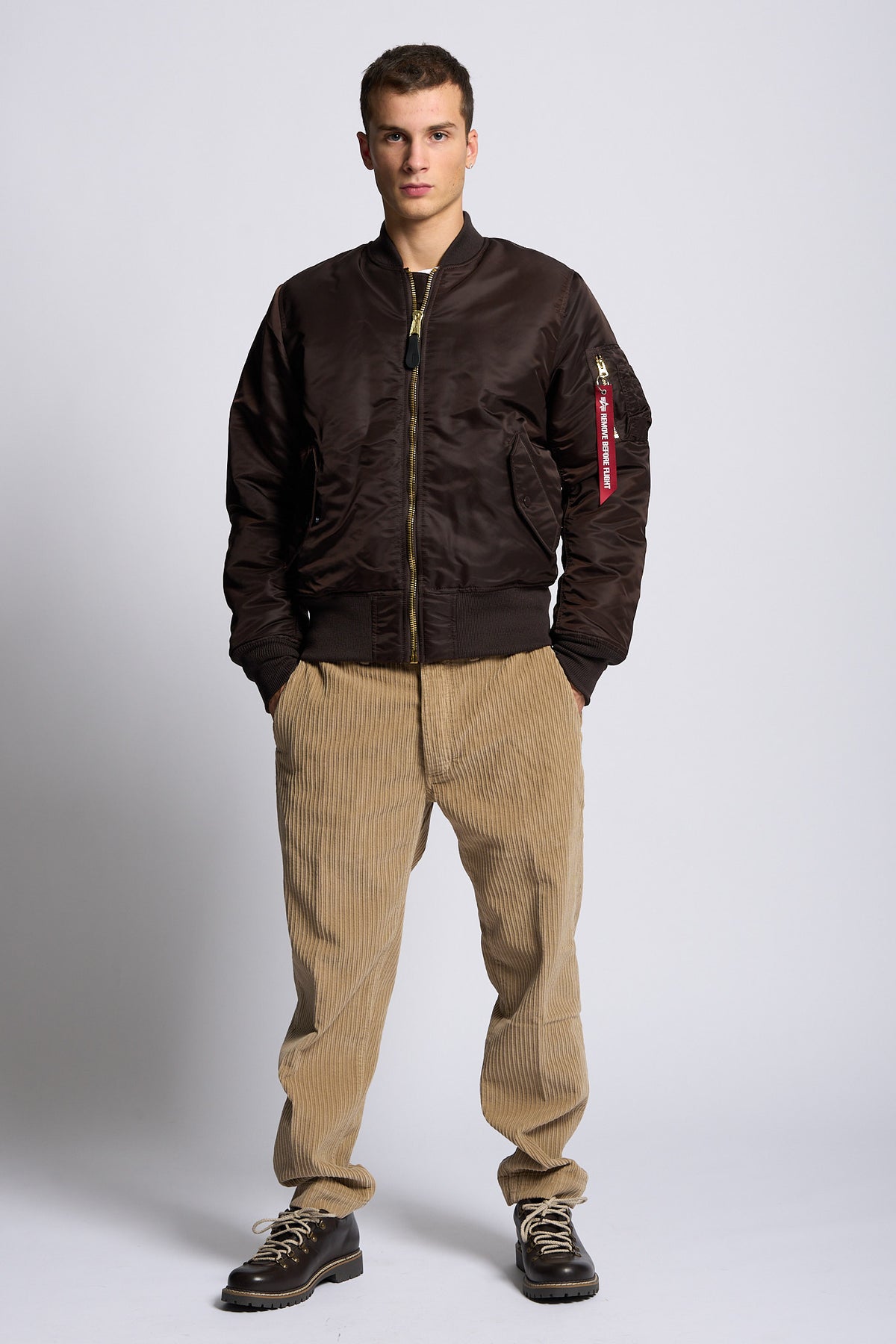 Alpha industries Giubbino Bomber MA-1 Heritage Marrone Uomo-4