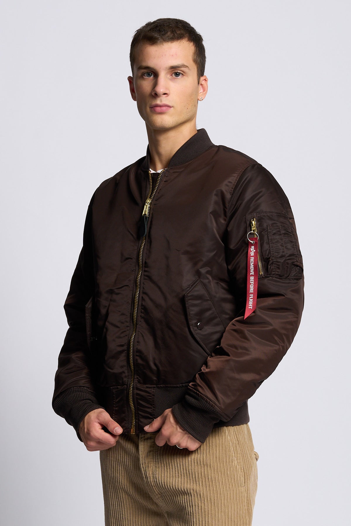 Alpha industries Giubbino Bomber MA-1 Heritage Marrone Uomo-5