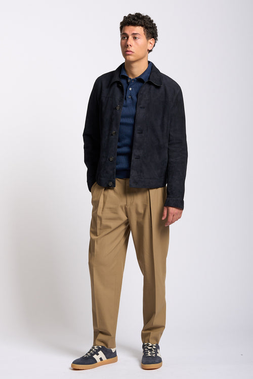 Altacruna Giacca in Pelle Scamosciata Blu Uomo-2