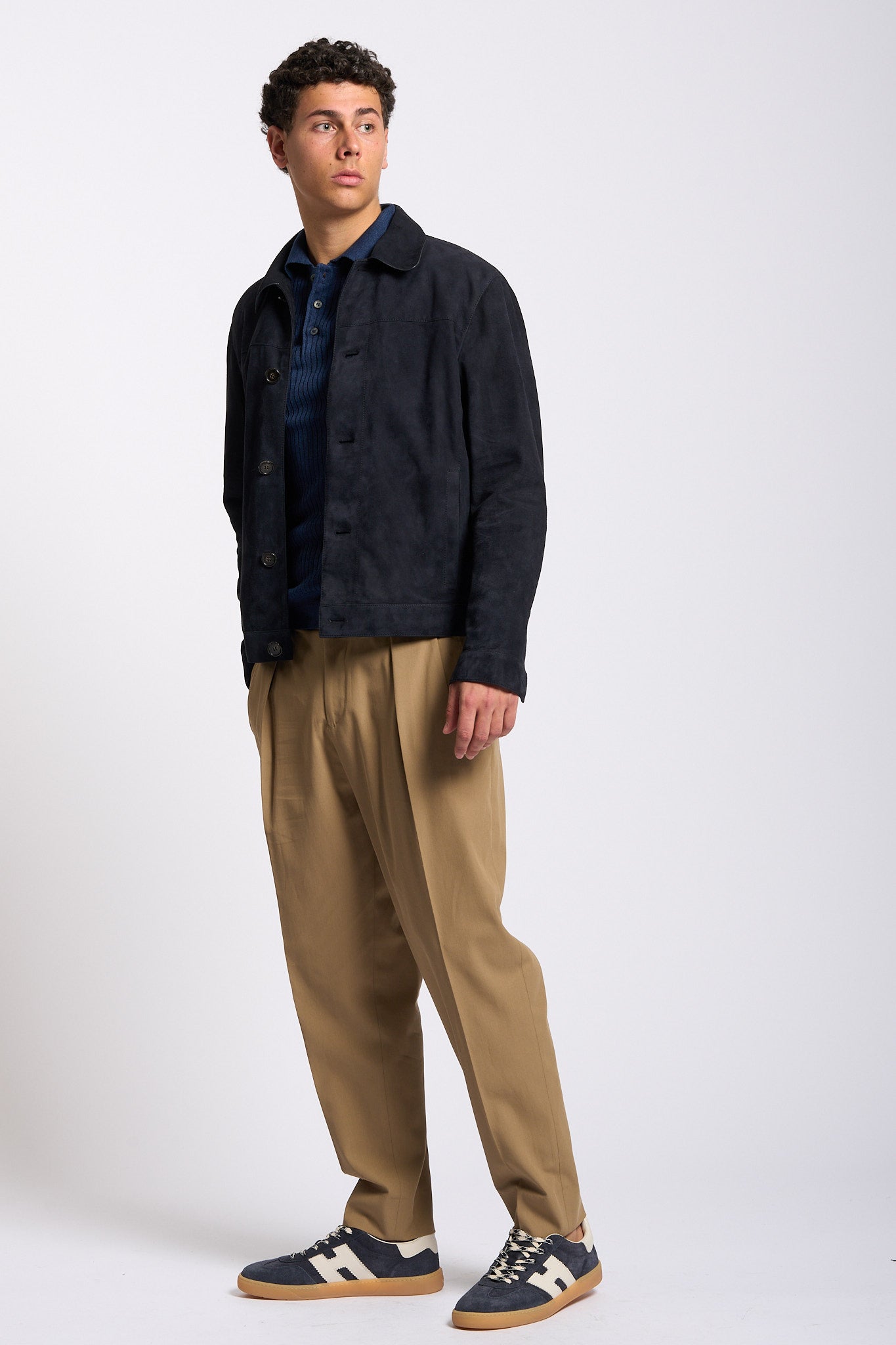 Altacruna Giacca in Pelle Scamosciata Blu Uomo-7