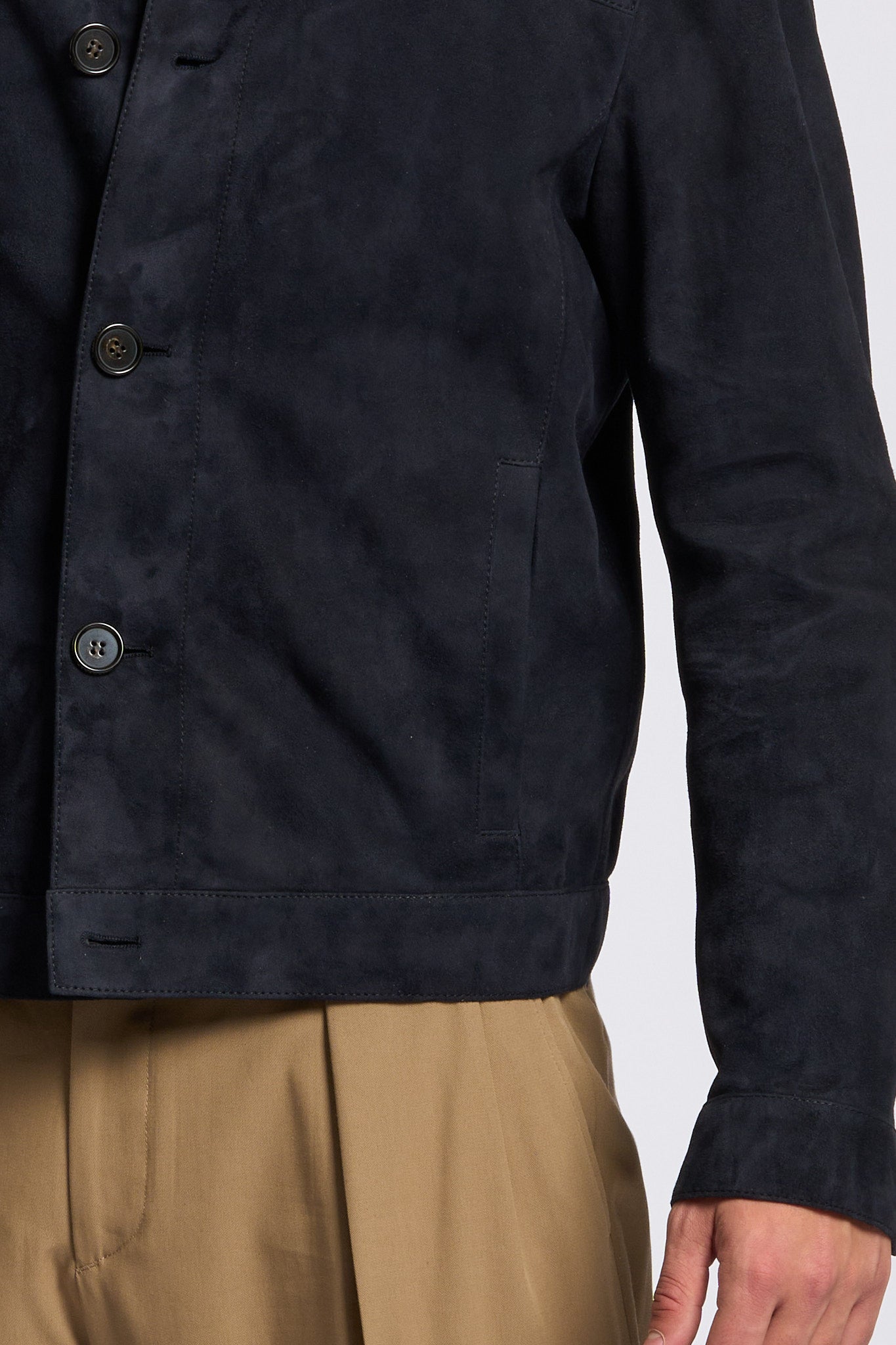 Altacruna Giacca in Pelle Scamosciata Blu Uomo-6