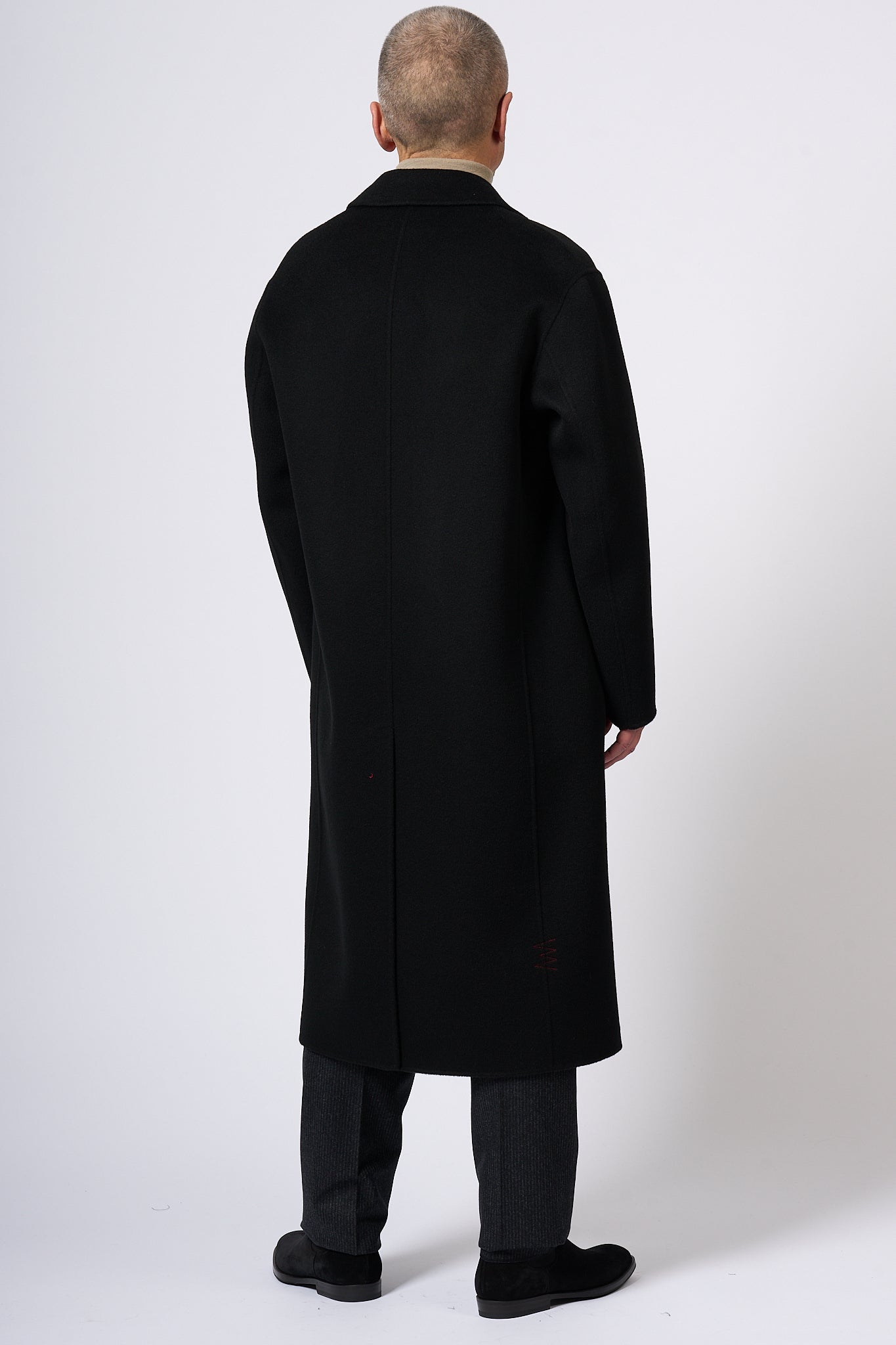 Amaranth Black Double Breasted Coat Men-6