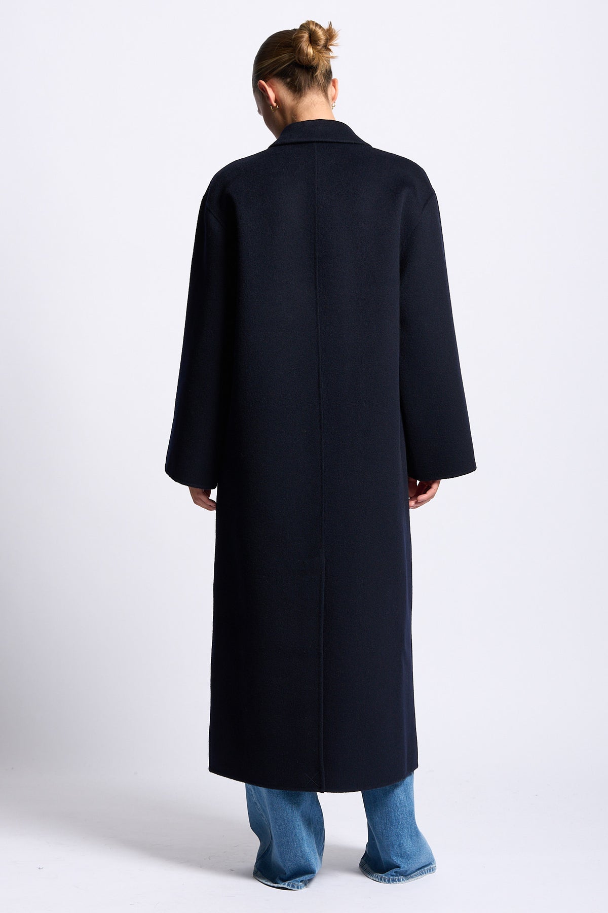 Anfiny Cappotto CARLOTTA Lungo Blu Donna in pura lana-5