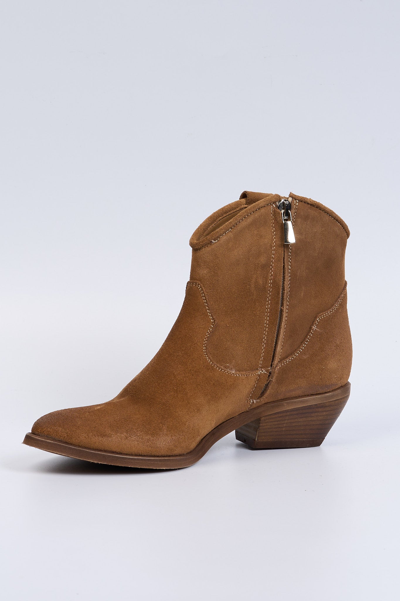 Ardito Stivaletto Texano Camoscio Tabacco Donna-5