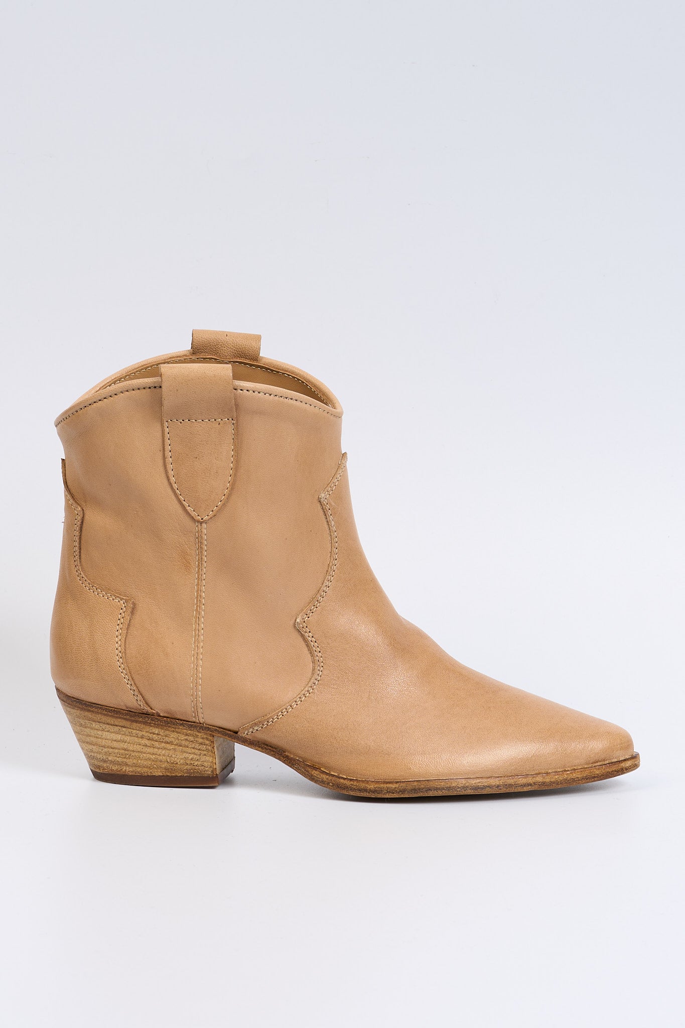Ardito Stivaletto Texano Pelle Beige Donna-1