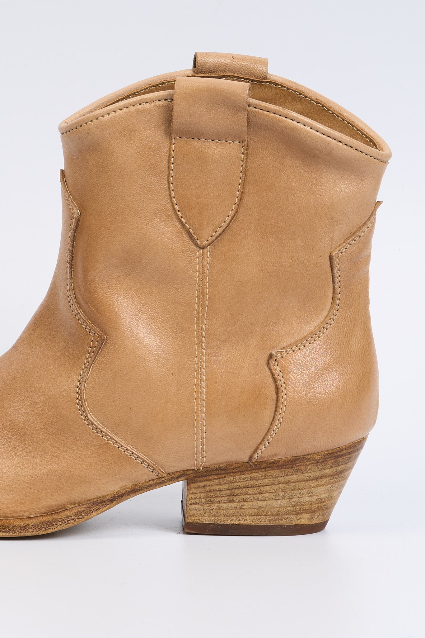 Ardito Stivaletto Texano Pelle Beige Donna-7