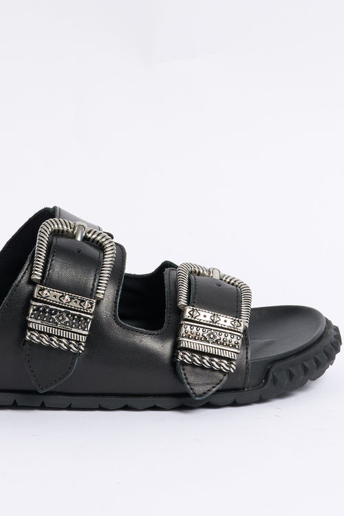 Ash Ciabatta Twister Doppia Fibbia Nero Donna-2