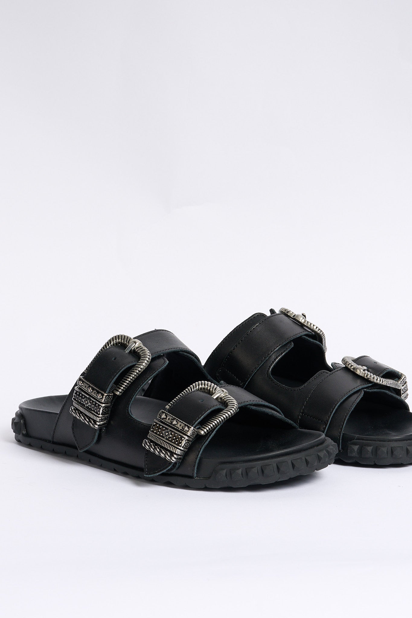 Ash Ciabatta Twister Doppia Fibbia Nero Donna-3