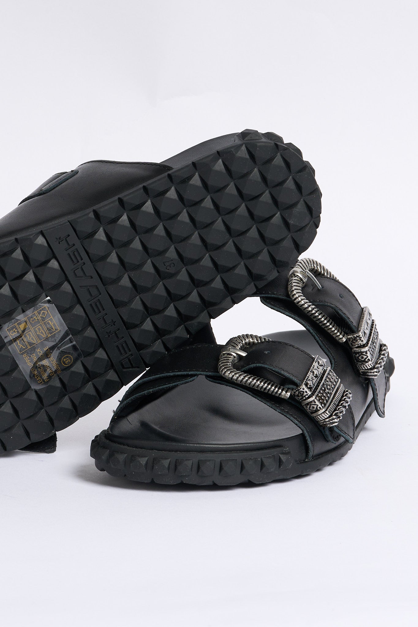 Ash Ciabatta Twister Doppia Fibbia Nero Donna-6
