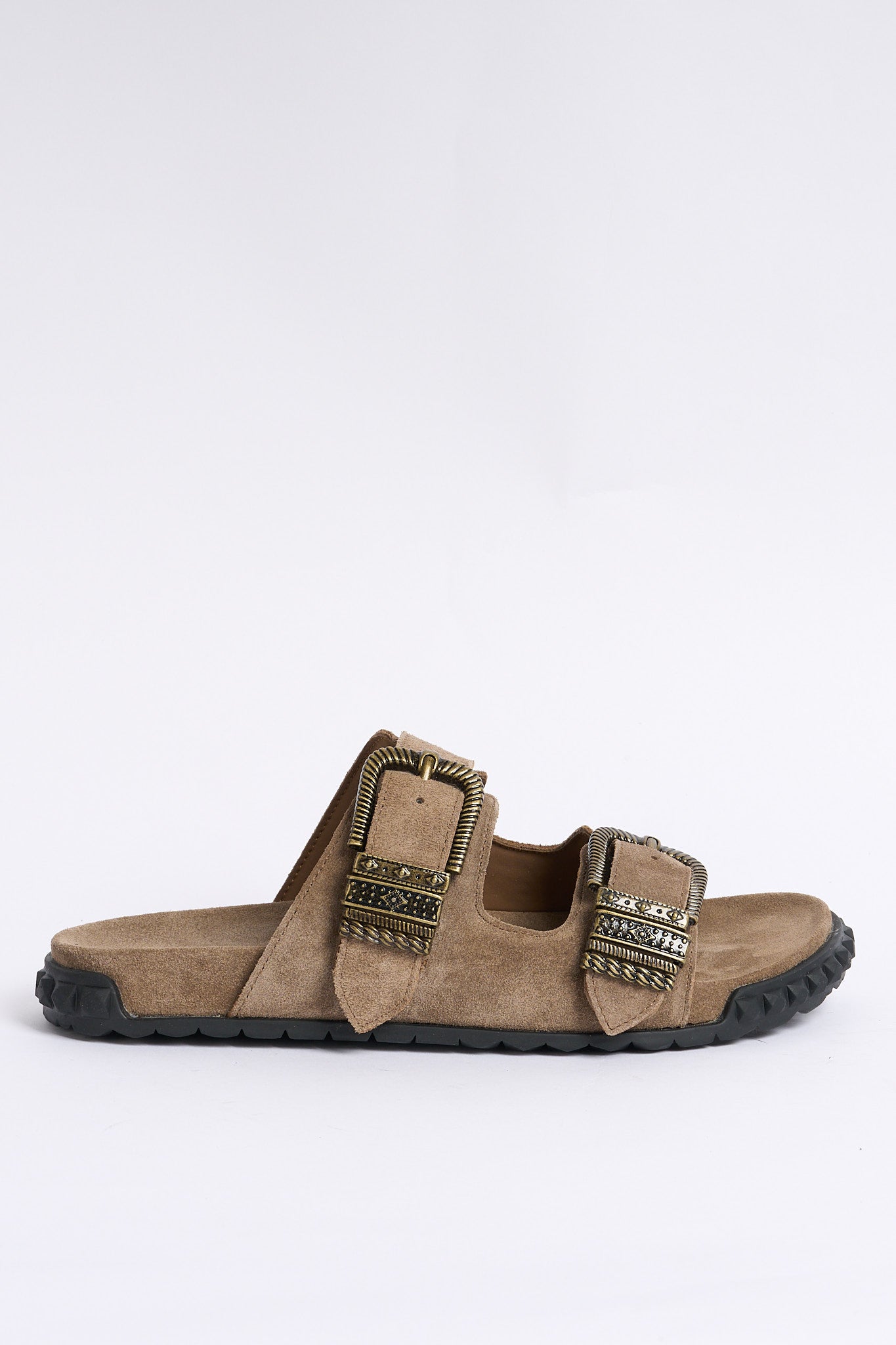 Ash Ciabatta Twister Doppia Fibbia Taupe Donna-1