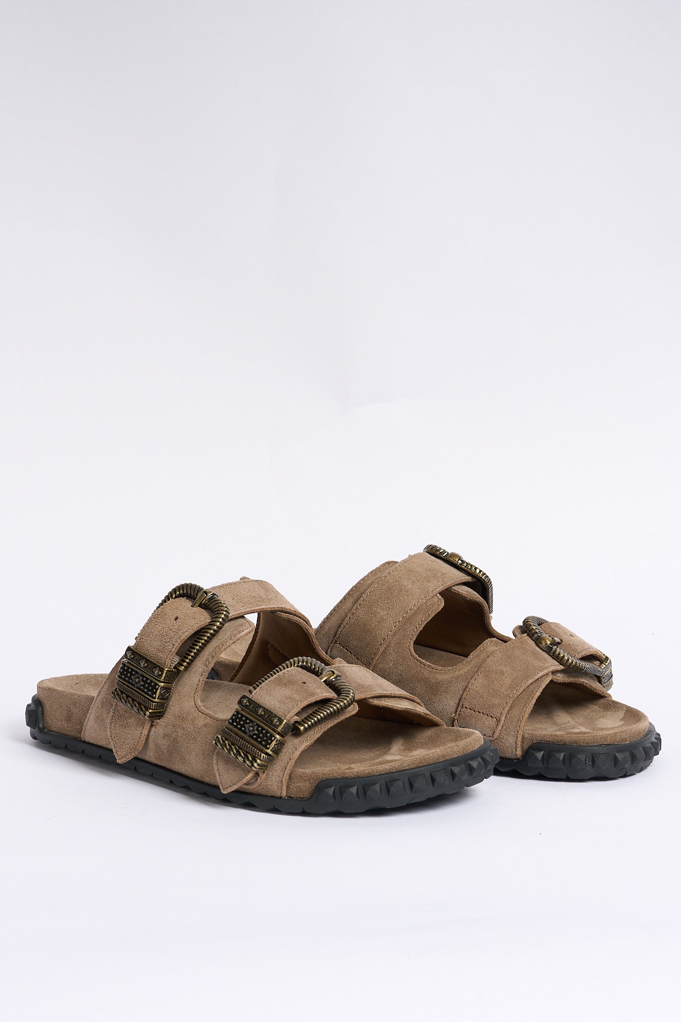 Ash Ciabatta Twister Doppia Fibbia Taupe Donna-3
