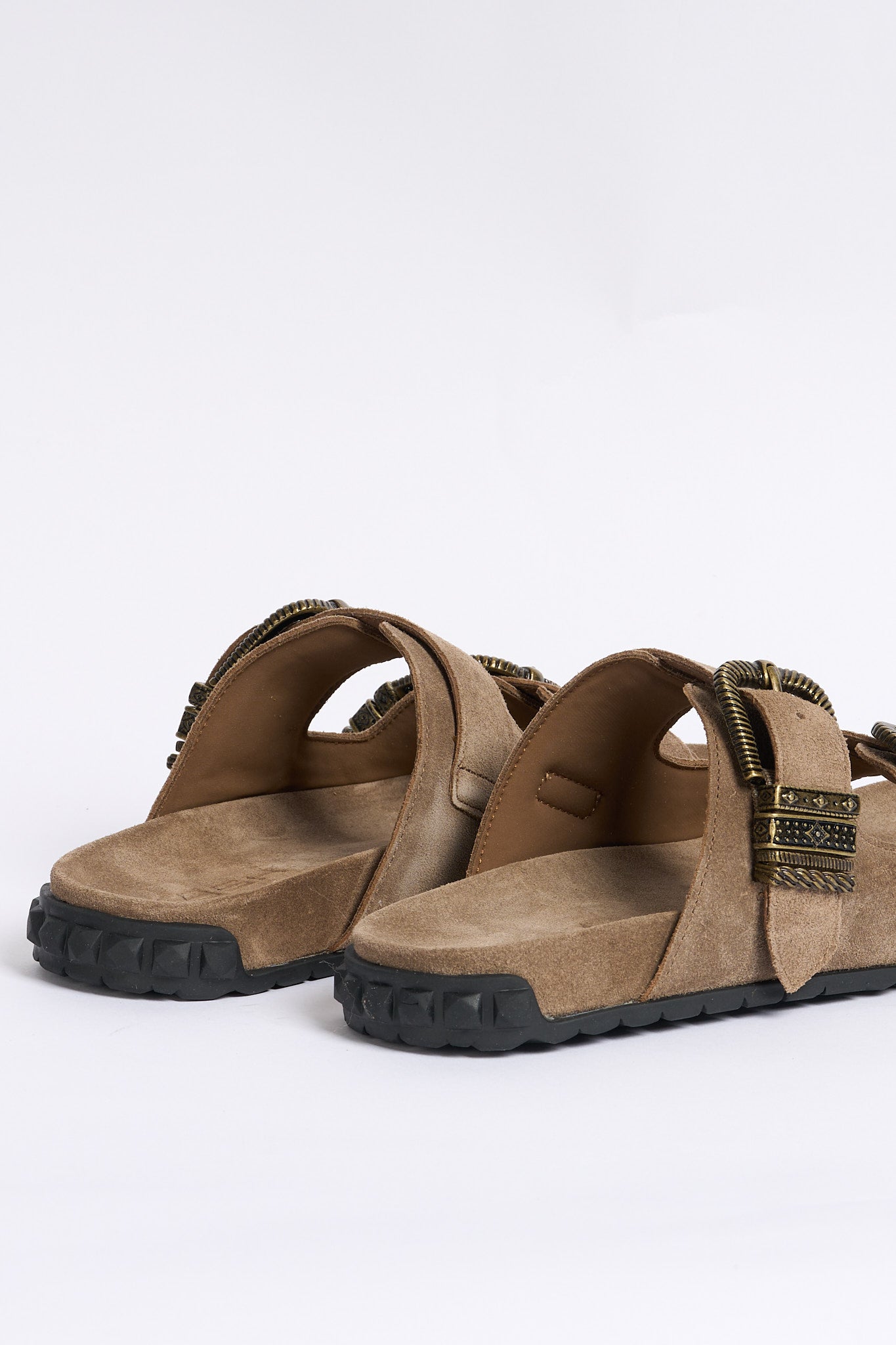 Ash Ciabatta Twister Doppia Fibbia Taupe Donna-4