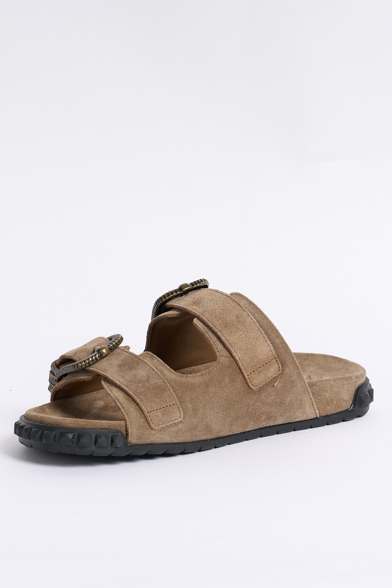 Ash Ciabatta Twister Doppia Fibbia Taupe Donna-5