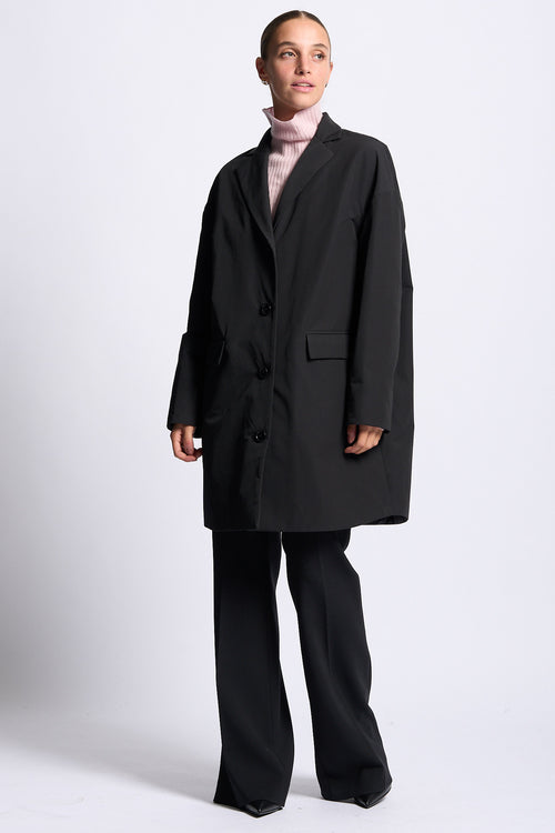Aspesi Cappotto CEDRATA Over Cotone tecnico nero donna-2