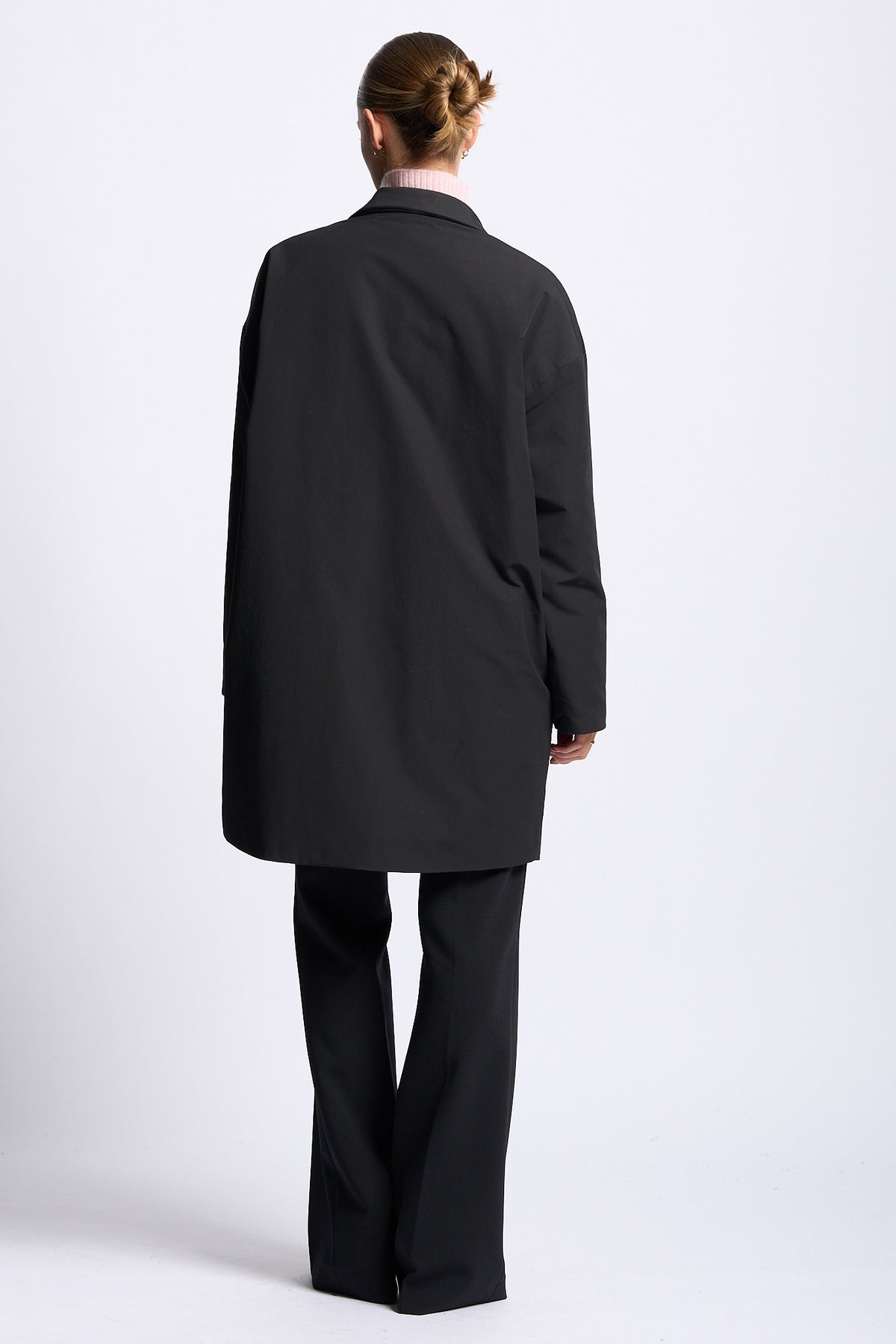 Aspesi Cappotto CEDRATA Over Cotone tecnico nero donna-7