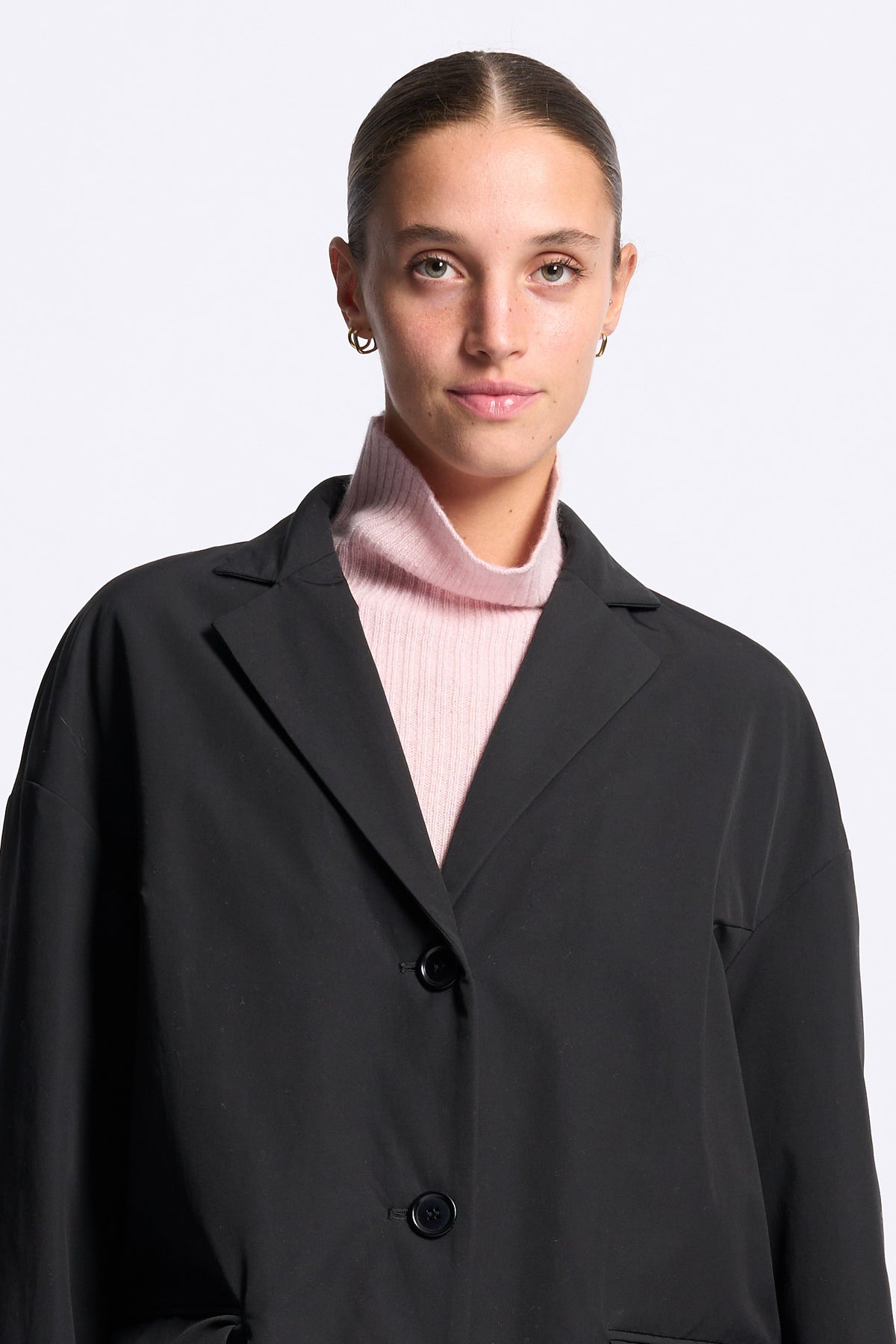 Aspesi Cappotto CEDRATA Over Cotone tecnico nero donna-8