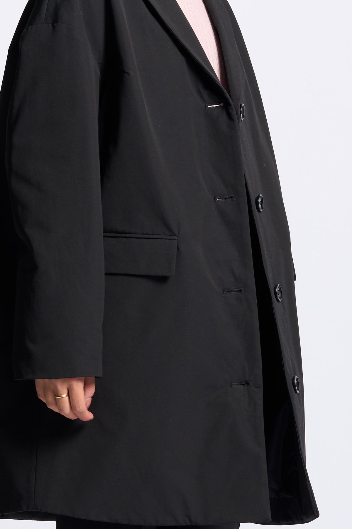 Aspesi Cappotto CEDRATA Over Cotone tecnico nero donna-9
