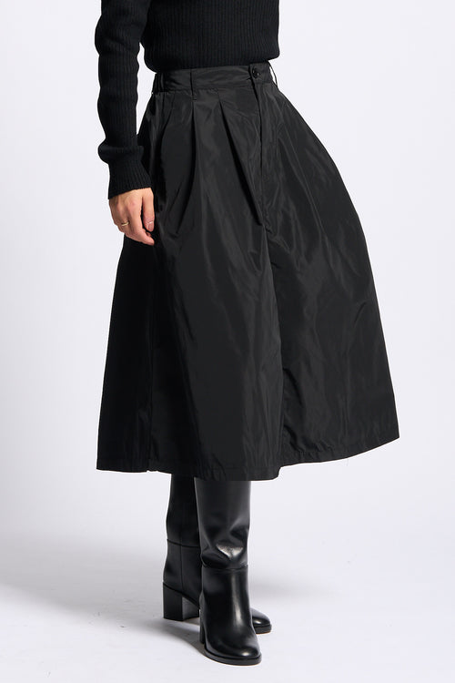 Aspesi Gonna Nylon ALBERTA Donna midi svasata nero-2
