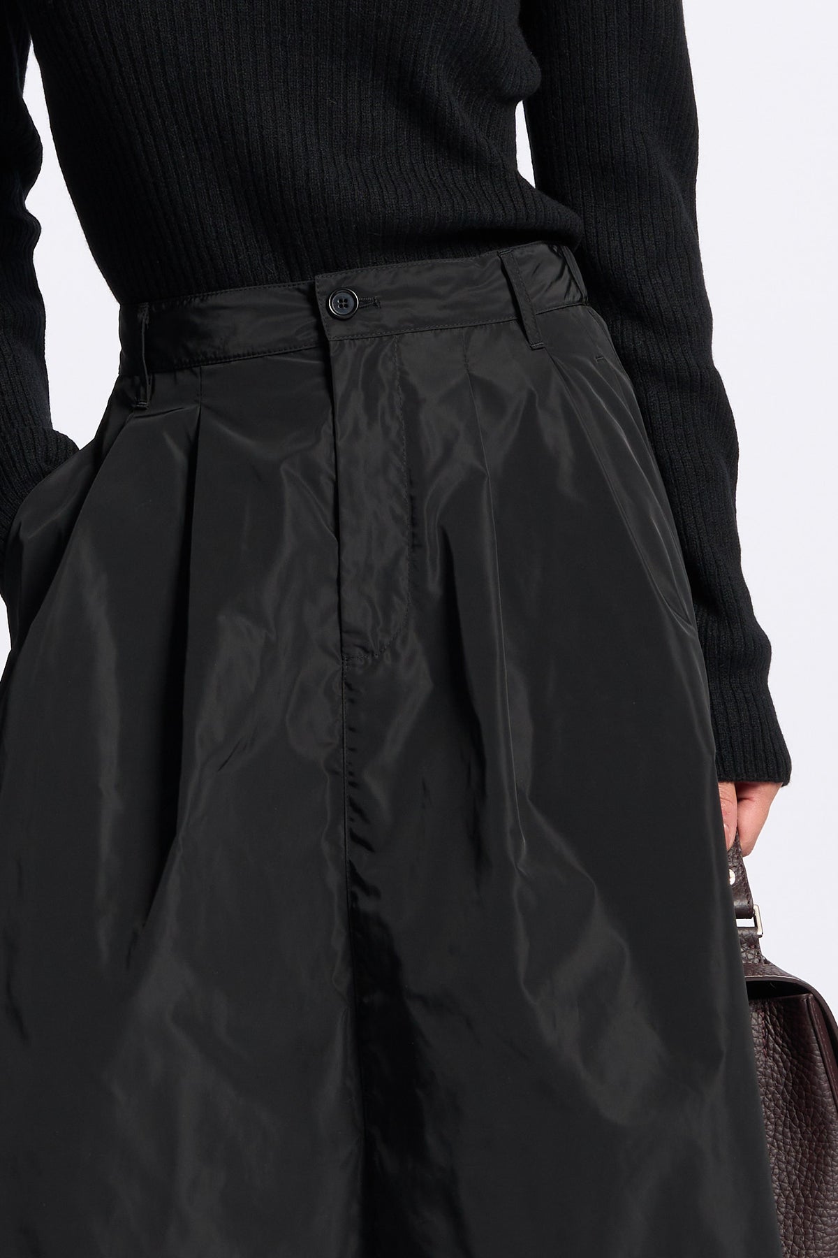 Aspesi Gonna Nylon ALBERTA Donna midi svasata nero-5