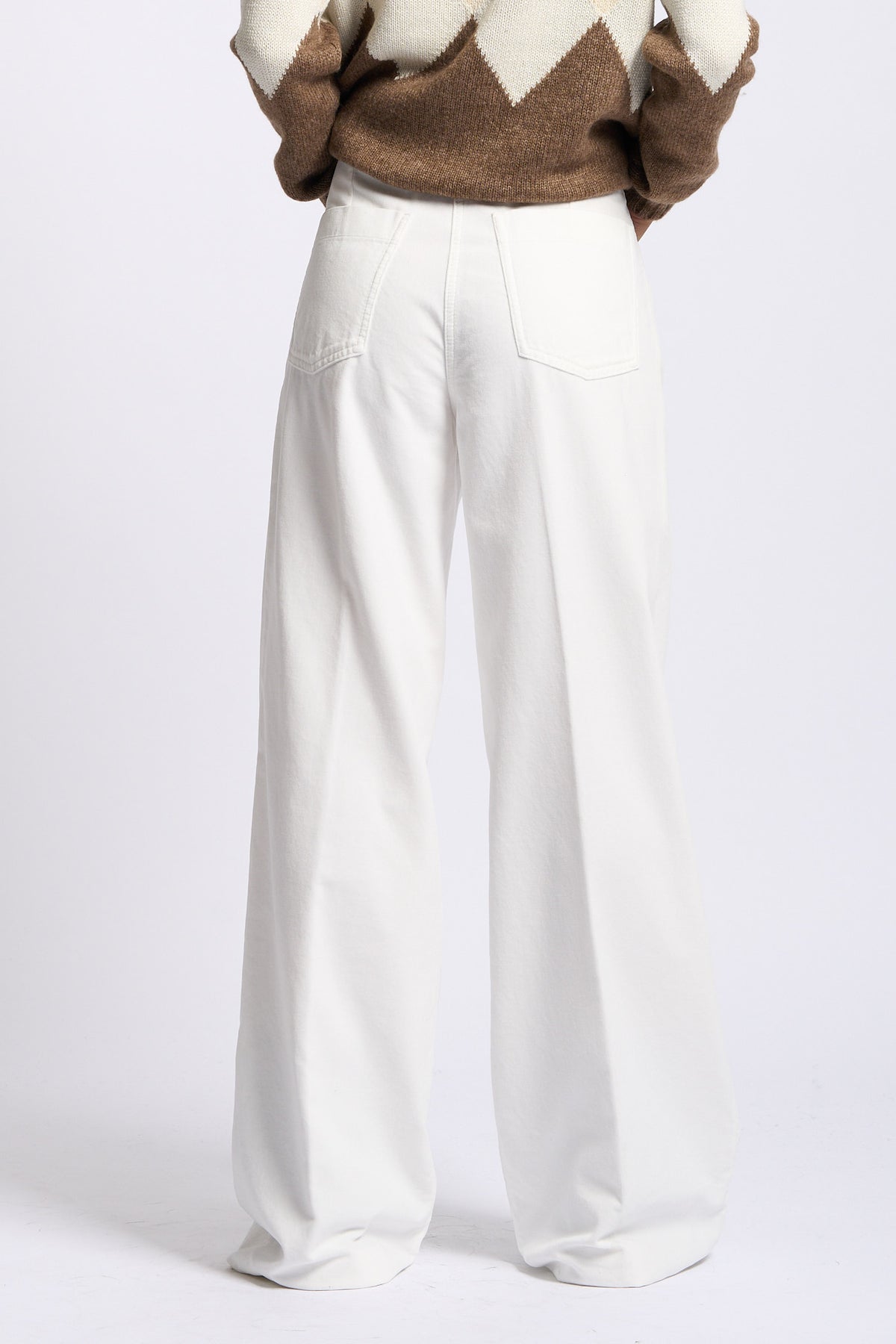Aspesi Pantalone Velluto Liscio Donna color panna-5