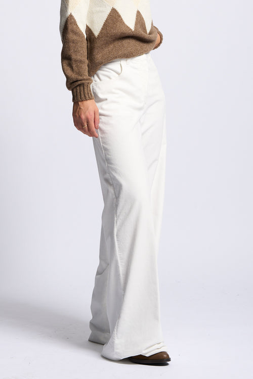Aspesi Pantalone Velluto Liscio Donna color panna-2