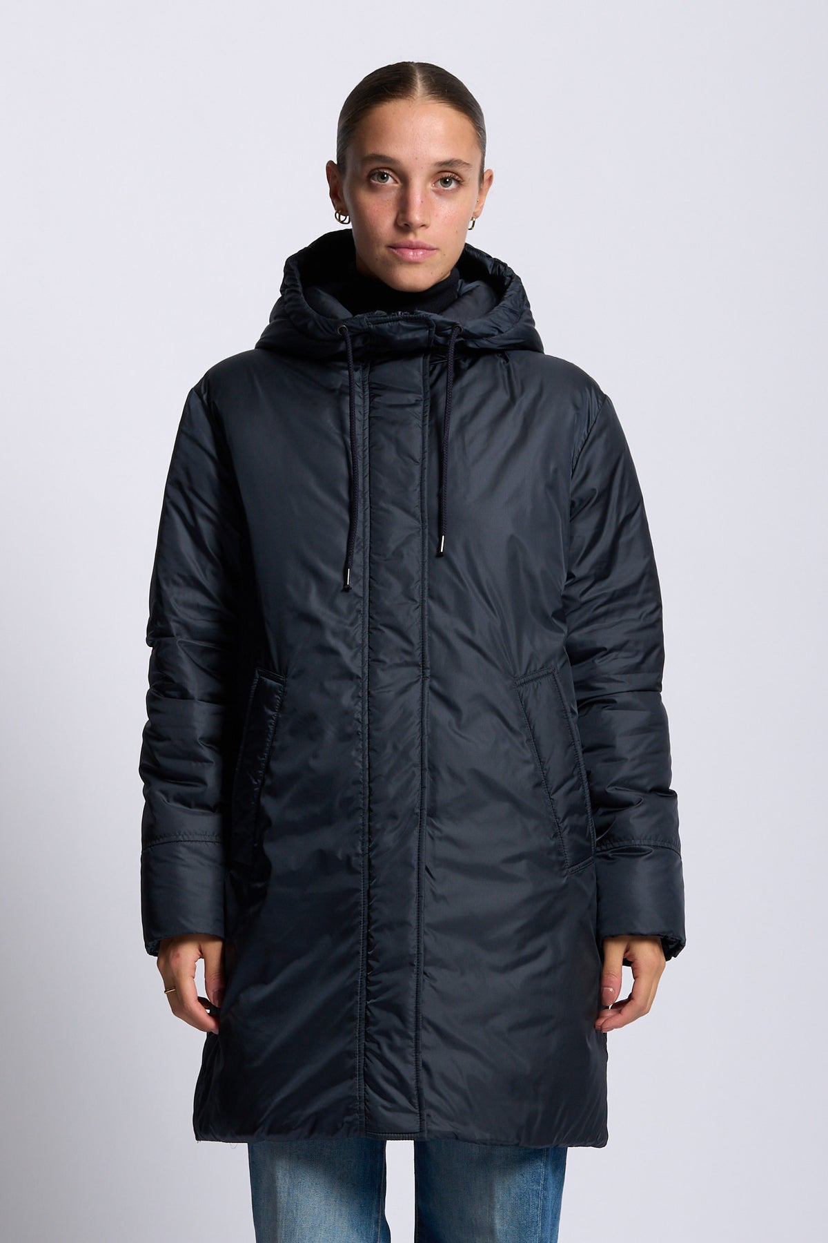 Aspesi Parka MODERNA CORE Nylon tecnico blu donna-3