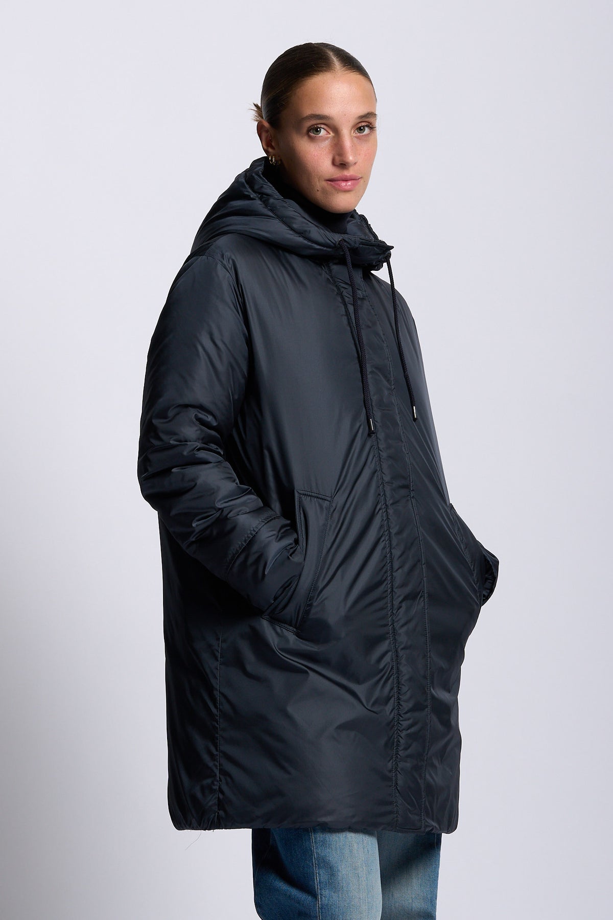 Aspesi Parka MODERNA CORE Nylon tecnico blu donna-2