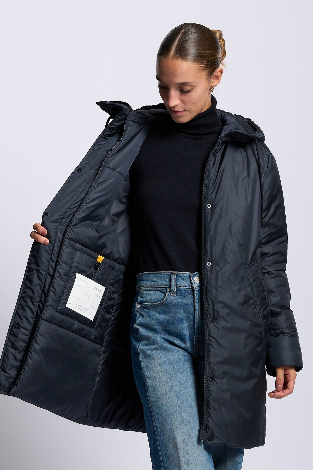 Aspesi Parka MODERNA CORE Nylon tecnico blu donna-6