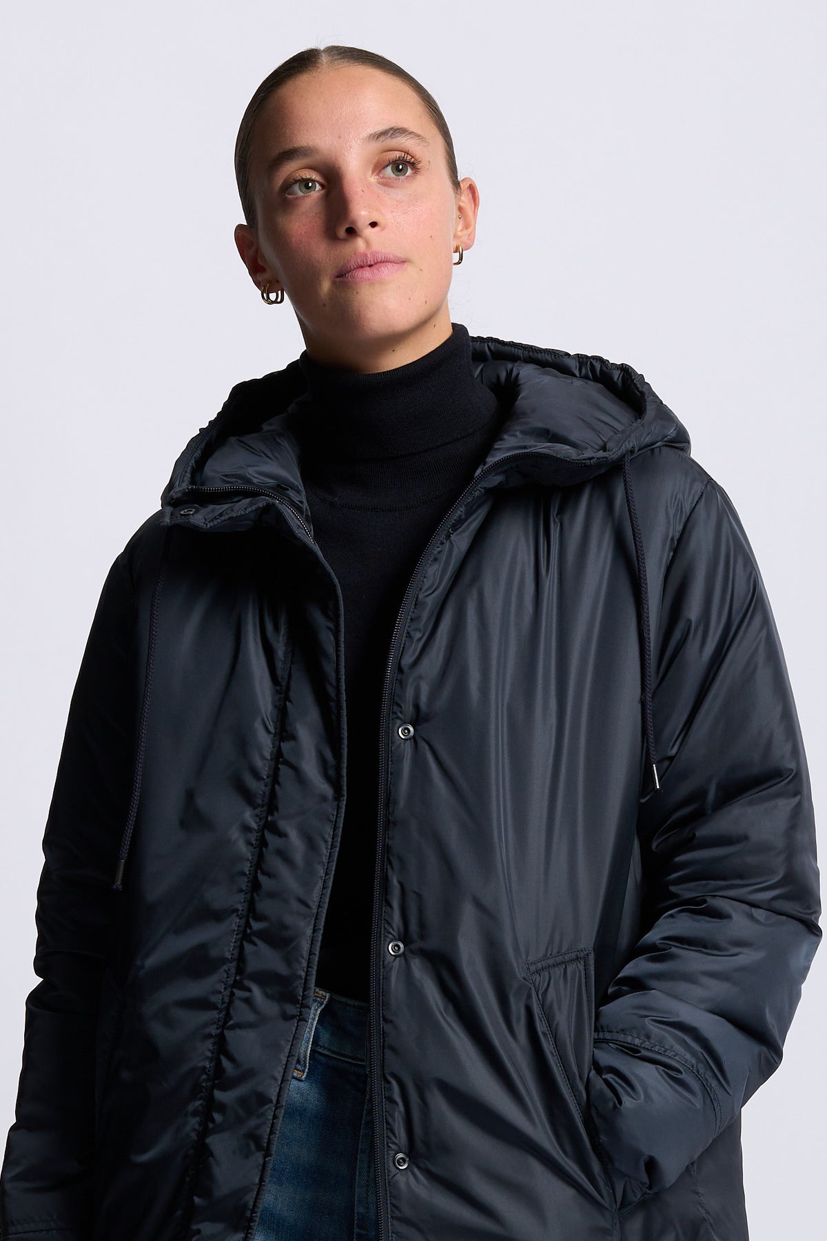 Aspesi Parka MODERNA CORE Nylon tecnico blu donna-7