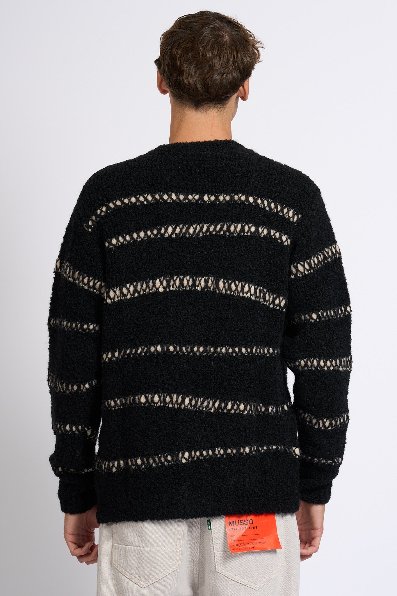 Atomofactory Cardigan Boucle' Nero Uomo-4