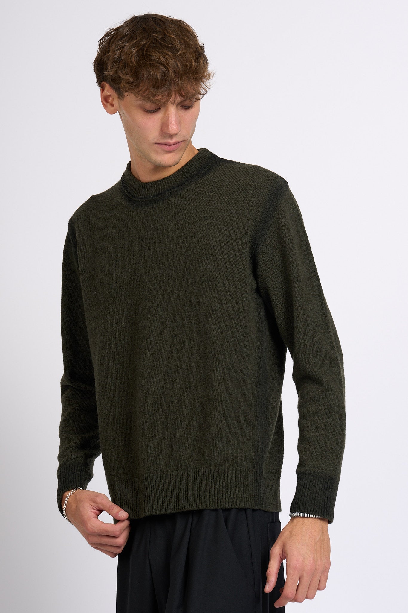Atomofactory Girocollo Arografo Verde militare Uomo-4