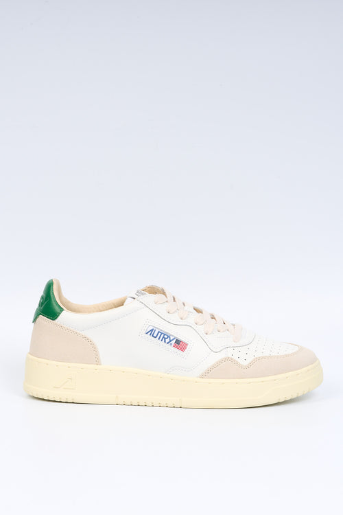 Autry Sneaker MEDALIST AULM LS33 Suede Bianco/Verde Uomo