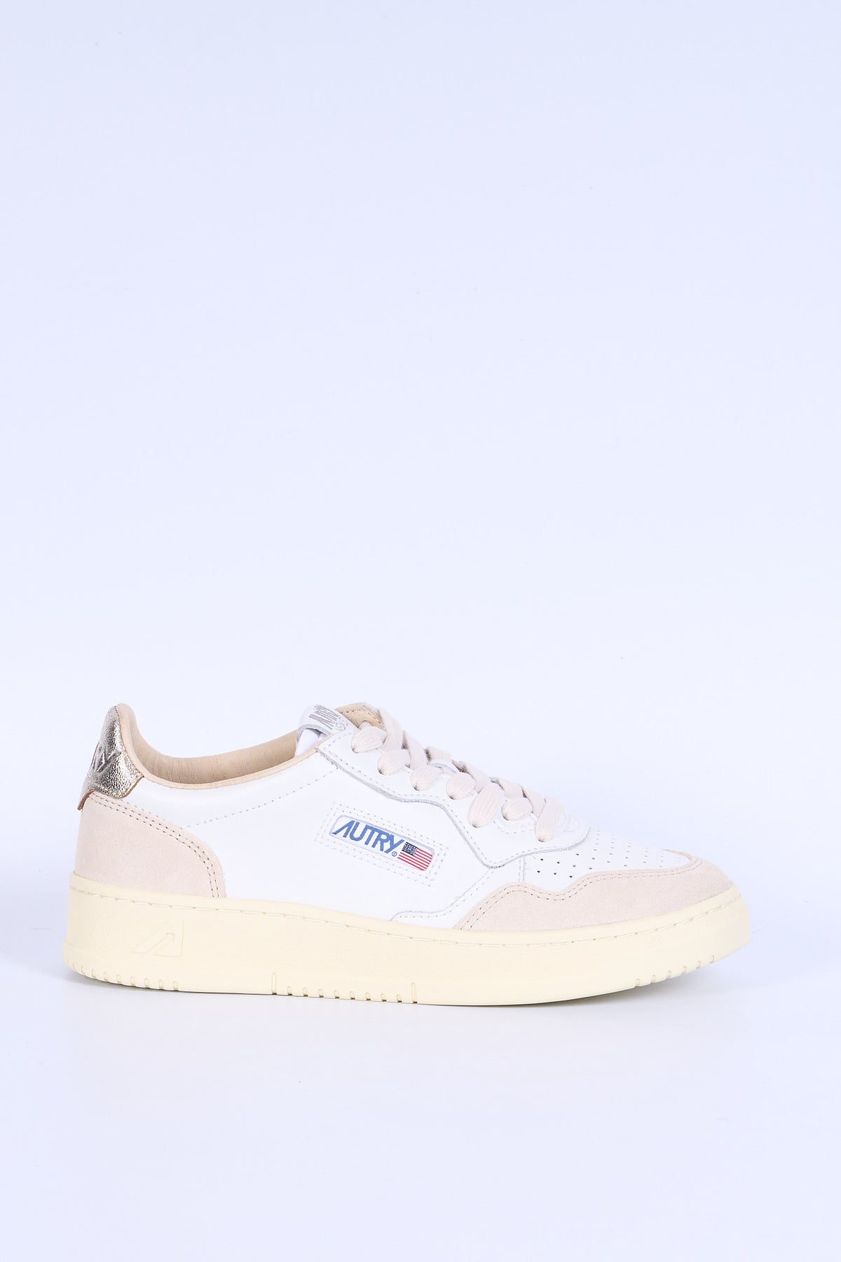 Autry Sneakers Medalist AULW LS75 Suede Bianco/Platino Donna-1