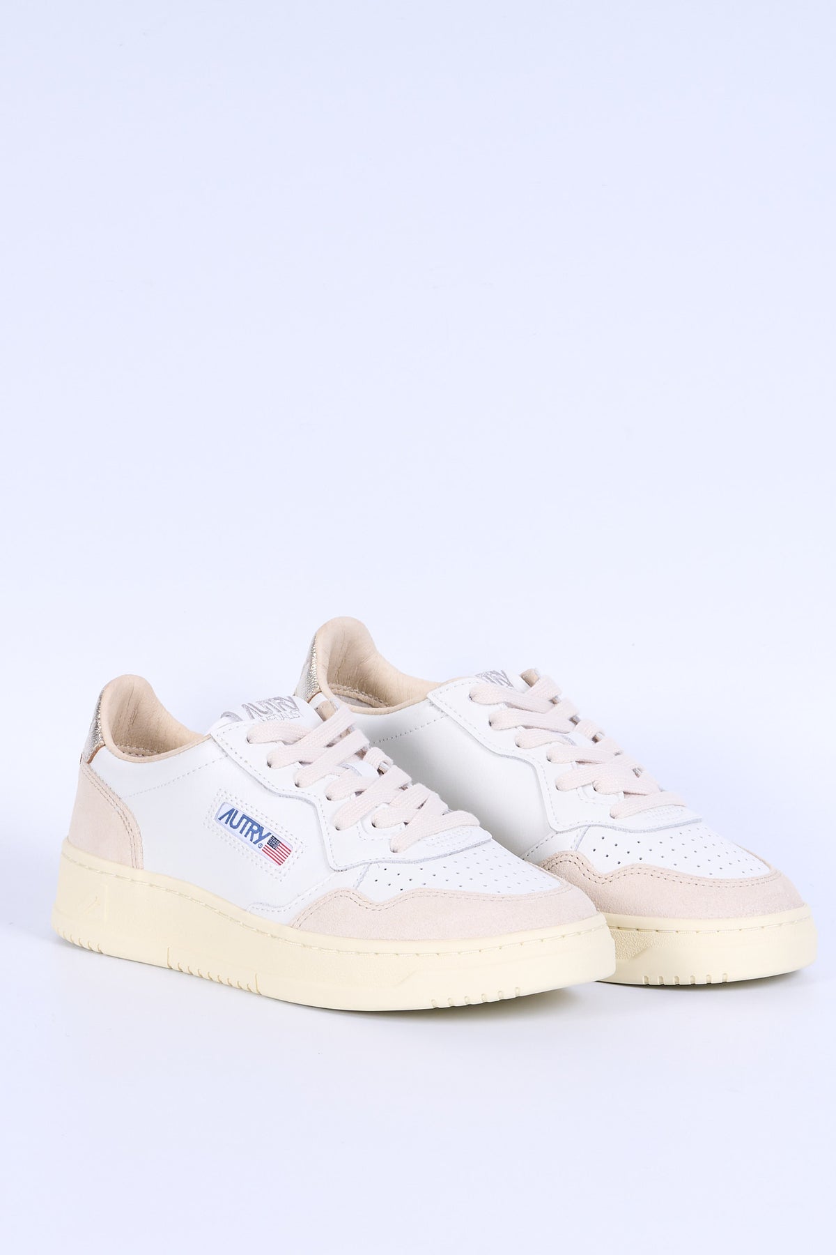 Autry Sneakers Medalist AULW LS75 Suede Bianco/Platino Donna-3
