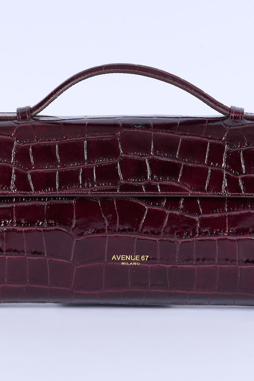 Avenue 67 Borsa Baguette Vernice Cocco Bordeaux Donna-2